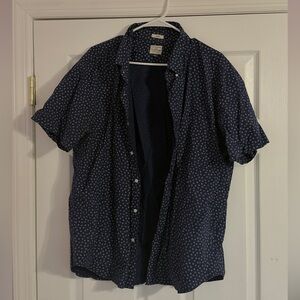 J. Crew Dark Blue Patterned Button Down Shirt